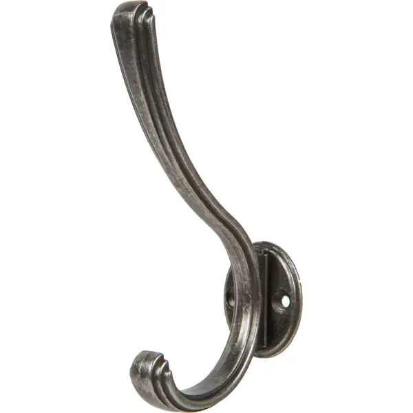 Крючок мебельный KR 0270 BAZ двойной, сталь, цвет старинный чёрный цинк крючок для полотенец iddis