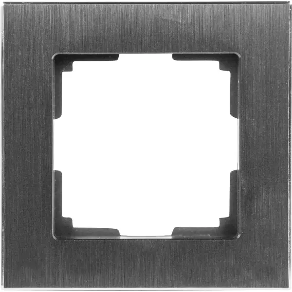 фото Рамка для розеток и выключателей werkel aluminium 1 пост, металл, цвет черный алюминий