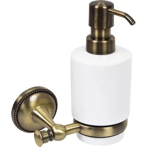 Дозатор подвесной для жидкого мыла Grampus Alfa цвет антик держатель туалетной бумаги grampus alfa с крышкой латунь gr 9510