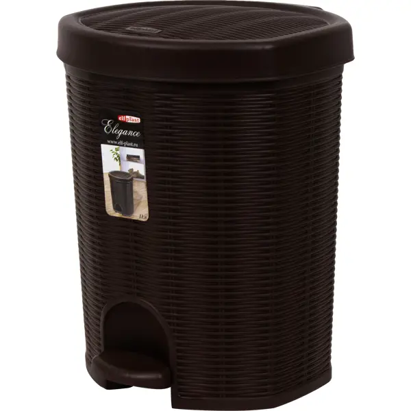 Контейнер для мусора Elegance 11 л цвет коричневый ведро контейнер для мусора урна с педалью лайма classic 20 л серое матовое металл 604946