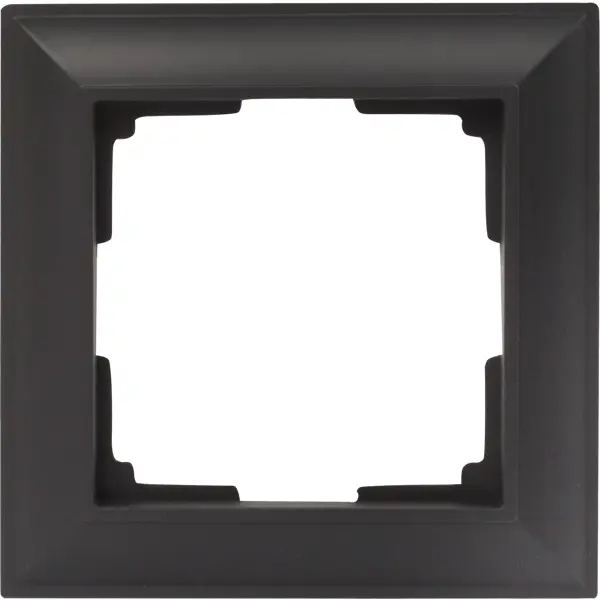 фото Рамка для розеток и выключателей werkel fiore 1 пост, цвет чёрный матовый