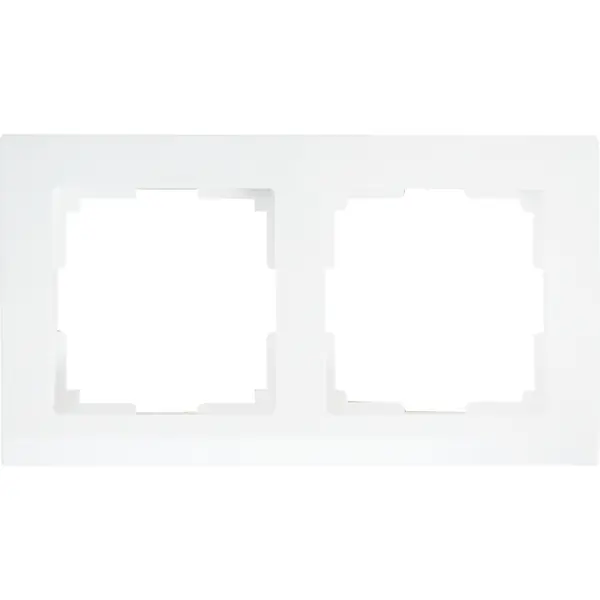 Рамка для розеток и выключателей Werkel Stark 2 поста, цвет белый встраиваемый светильник stark gu10 1x50вт ip 65 dl083 01 gu10 sq w