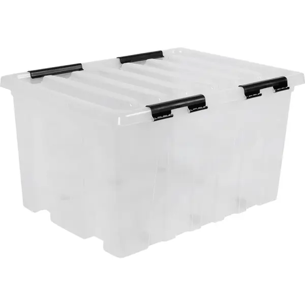 Контейнер Rox Box 74x57x41 см 120 л полипропилен с крышкой и роликами цвет прозрачный контейнер для холодильника 33х20 5х10 5 см прозрачный berossi ик 69500000