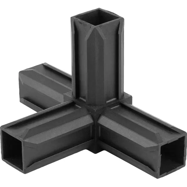 Соединитель пластиковый для трубы 30x30 мм смежный 4-палый ПВХ цвет черный соединитель пластиковый для трубы 30x30 мм т образный 3 палый пвх