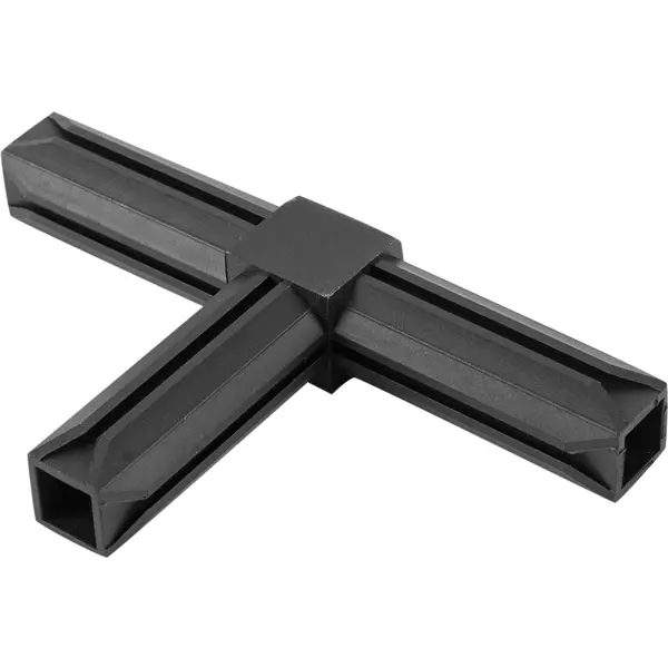 Соединитель пластиковый для трубы 20x20 мм Т-образный 3-палый ПВХ цвет черный