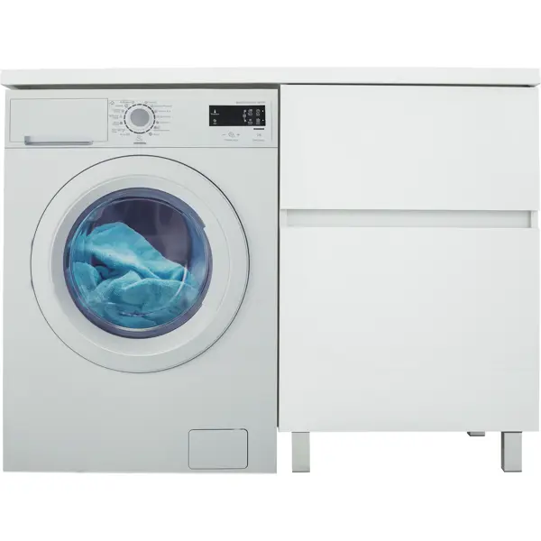 фото Тумба под стиральную машину напольная sensea лайн 58 см цвет белый