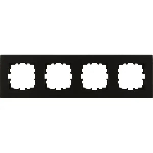 Рамка для розеток и выключателей Lexman Виктория плоская 4 поста цвет чёрный кисть соболь микс 12 плоская roubloff aqua ручка короткая красная покрытие обоймы soft touch