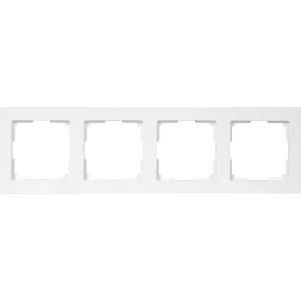 Рамка для розеток и выключателей Werkel Stark 4 поста, цвет белый встраиваемый светильник stark gu10 1x50вт ip 65 dl083 01 gu10 rd w