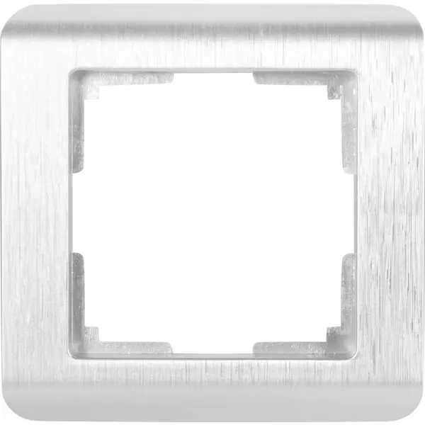 Рамка для розеток и выключателей Werkel Stream 1 пост, цвет серебряный рифленый рамка для розеток и выключателей werkel stream 2 поста цвет серебряный рифленый