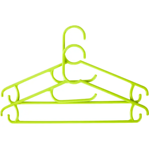 Комплект вешалок детских пластик 2 штуки цвет зеленый сушилка для одежды 8 плечиков складная подвесная пластик белая compact