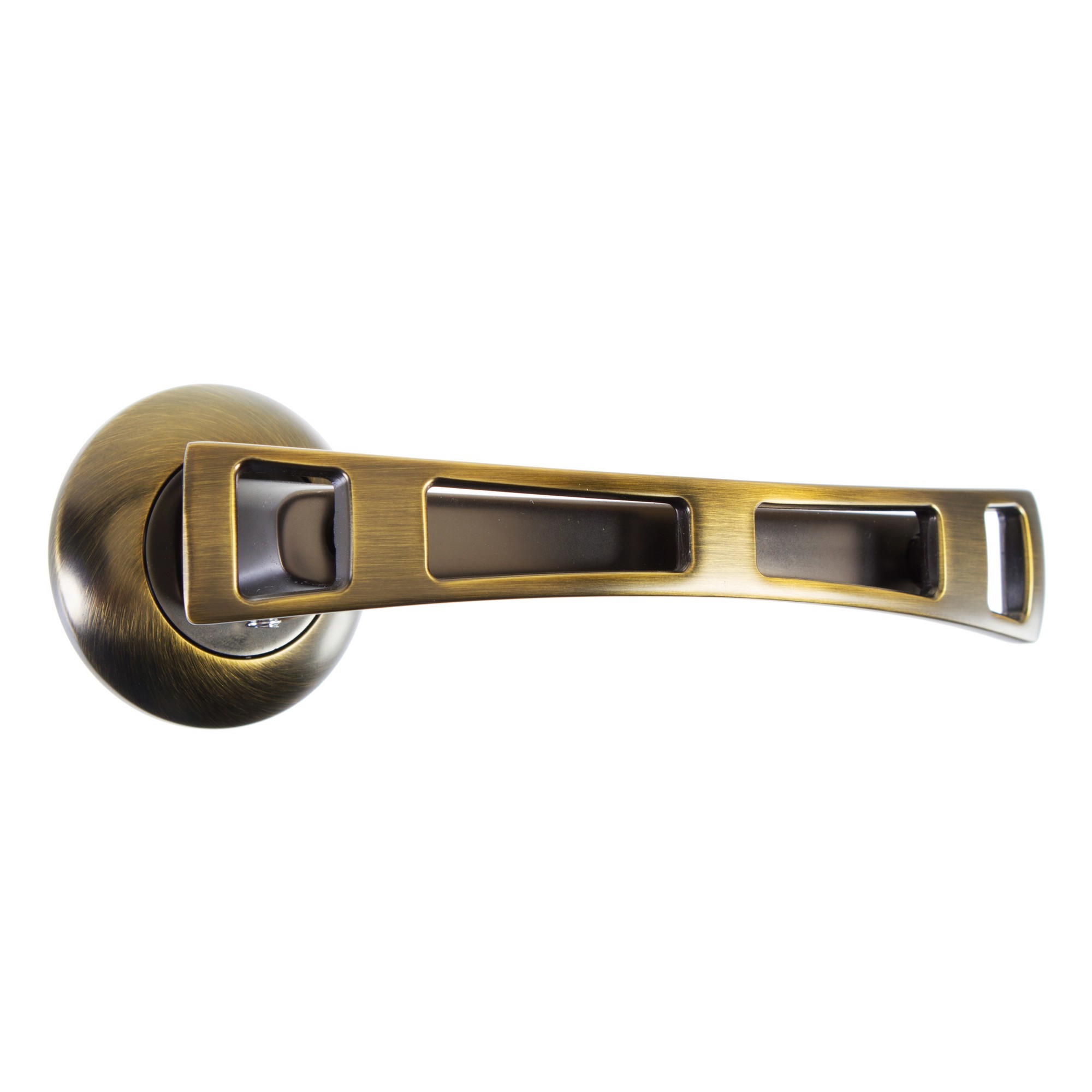 Ручки дверные на розетке APECS H-2411-Z-an, цвет античная бронза