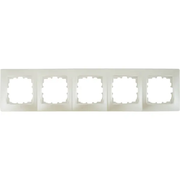 Рамка для розеток и выключателей Lexman Виктория сферическая 5 постов цвет жемчужно-белый матовый рамка для розеток и выключателей simon 24 5 постов белый