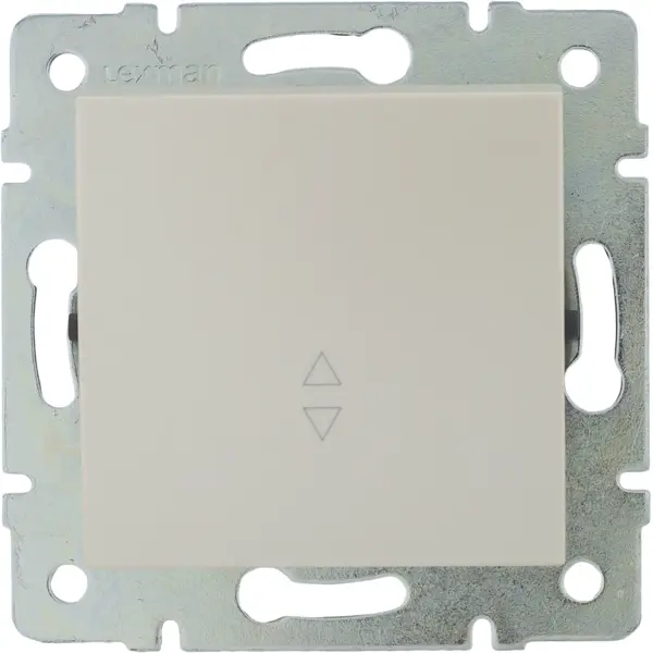 фото Выключатель проходной встраиваемый lexman виктория 1 клавиша, цвет жемчужно-белый матовый