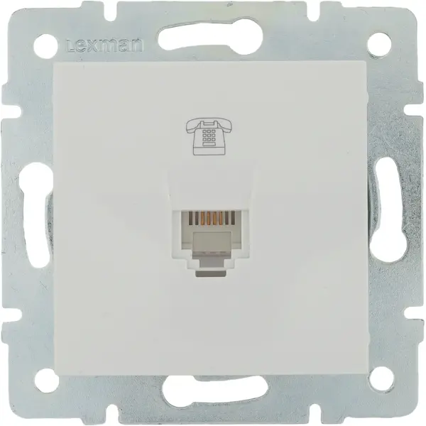 Телефонная розетка встраиваемая Lexman Виктория RJ11, цвет белый подставка под крышки настольная 5 предметов 29×16×21 5 см белый