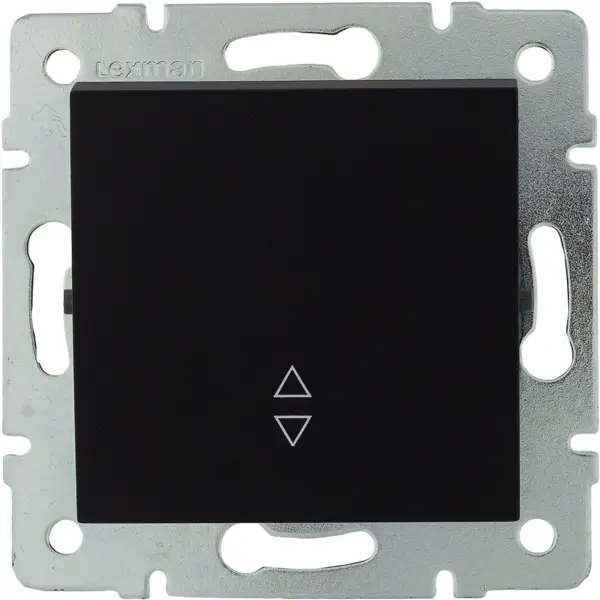 фото Выключатель проходной встраиваемый lexman виктория 1 клавиша, цвет черный бархат матовый