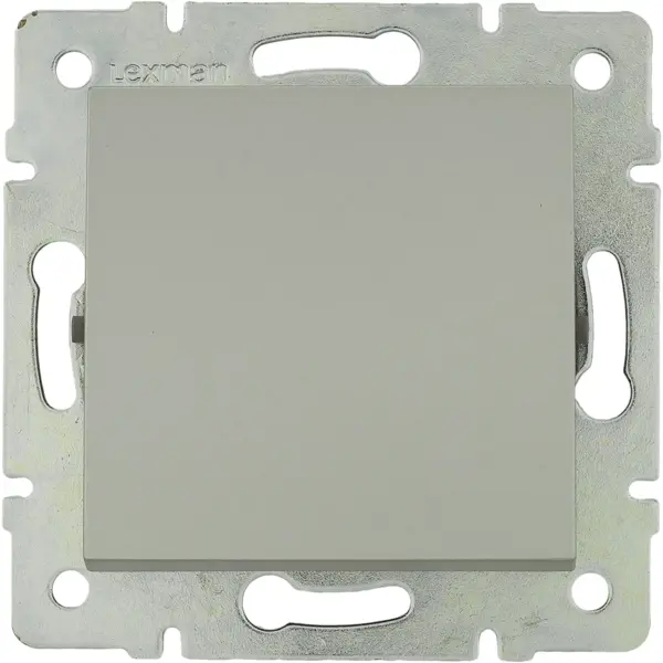 фото Выключатель встраиваемый lexman виктория 1 клавиша, цвет серебро матовый
