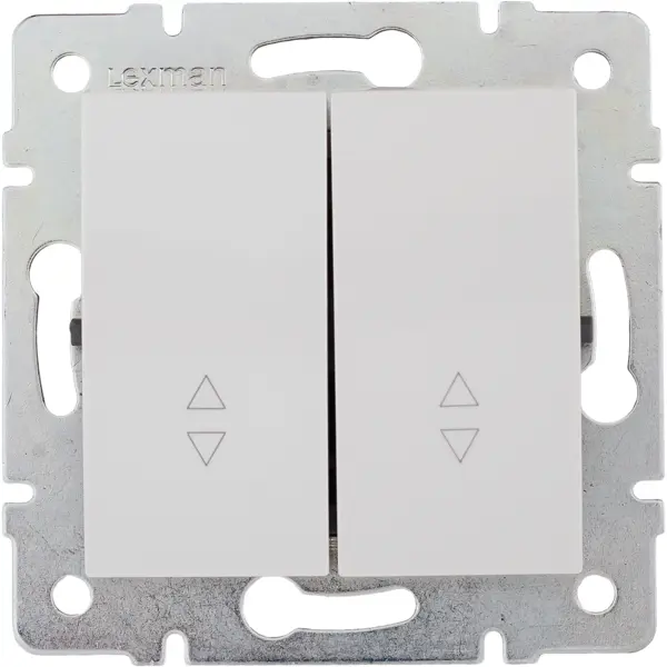 Переключатель встраиваемый Lexman Виктория 2 клавиши, цвет белый модуль розеточный информационный lexman 45х45 мм белый