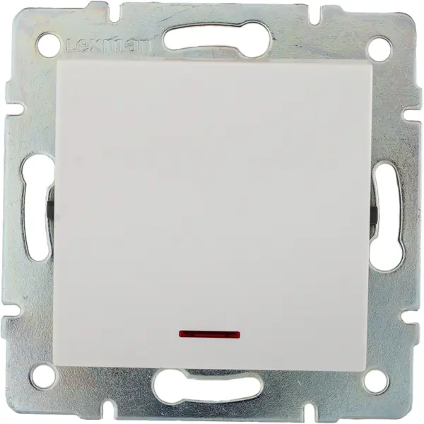Выключатель встраиваемый Lexman Виктория 1 клавиша с подсветкой, цвет белый