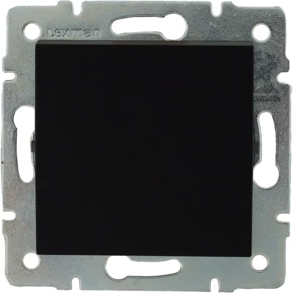 Выключатель встраиваемый Lexman Виктория 1 клавиша, цвет черный бархат матовый выключатель electraline одноклавишный черный