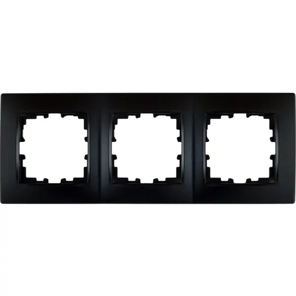 Рамка для розеток и выключателей Lexman Виктория сферическая 3 поста цвет чёрный бархат рамка для розеток и выключателей werkel fiore 3 поста чёрный матовый