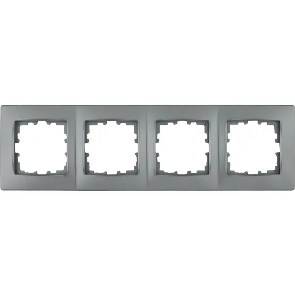 Рамка для розеток и выключателей Lexman Виктория сферическая 4 поста цвет матовое серебро рамка для розеток и выключателей lexman виктория плоская 1 пост жемчужно белый матовый