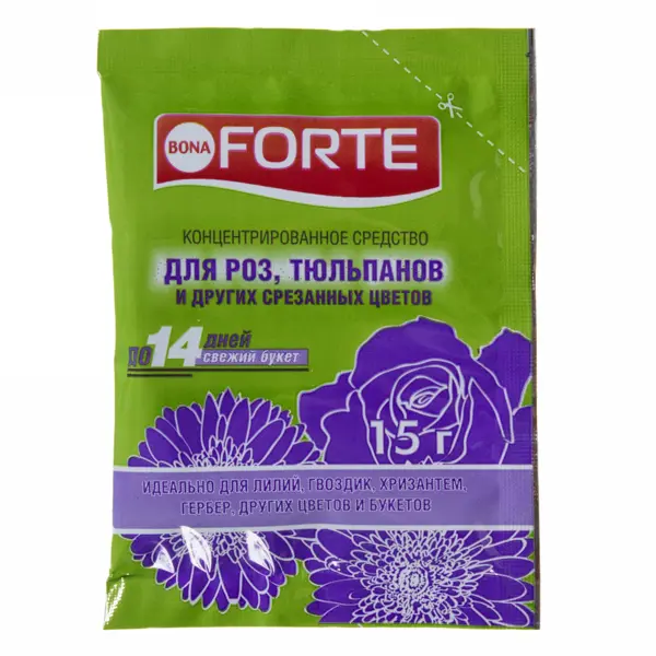 Концентрированное средство «Bona Forte» для срезанных цветов 0.015 кг средство от гнили фунгицид глиокладин инта вир 10 таблеток