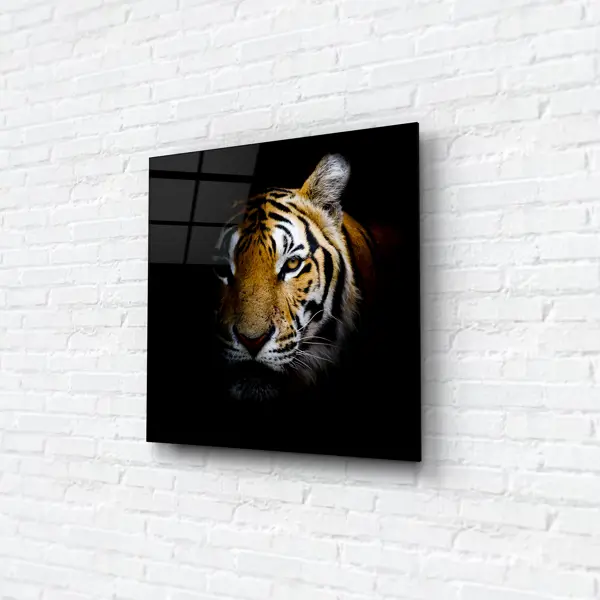 фото Картина на стекле «непобедимый тигр» 40х40 см без бренда