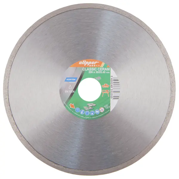 Диск алмазный для плитки Norton 200x30/25.4 мм диск алмазный по бетону norton 70184603373 150x22 2 мм