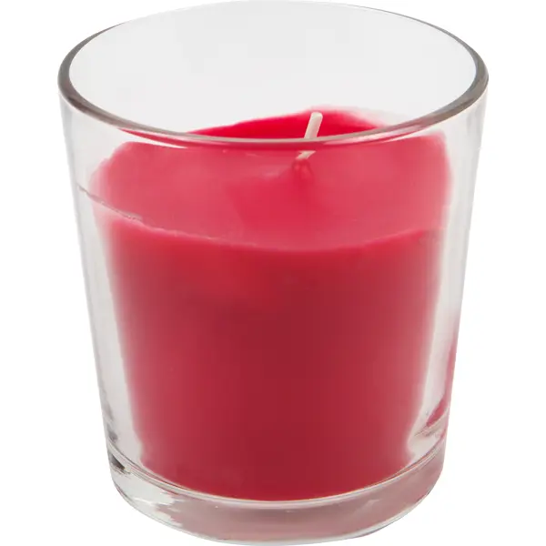 Свеча ароматизированная в стакане «Клубника» свеча чайная ароматизированная с саше клубника красная 3 3 см