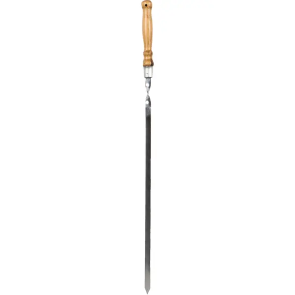 Шампур металлический Firewood плоский, с деревянной ручкой совок xозяйственный металлический с вертикальной ручкой