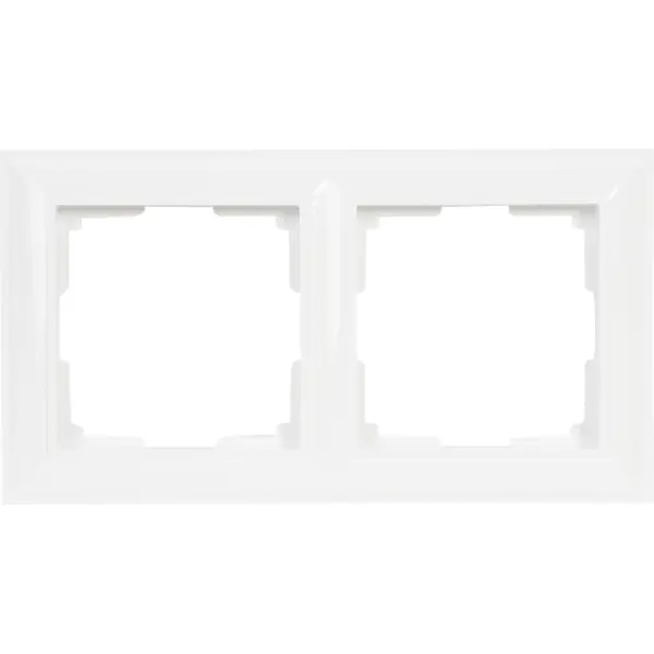 Рамка для розеток и выключателей Werkel Fiore 2 поста, цвет белый рамка для розеток и выключателей werkel stark 4 поста белый