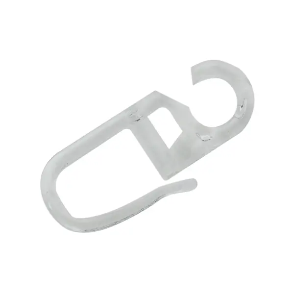 фото Крючок на кольцо для штор на штанговый карниз 3 см цвет прозрачный 20 шт. без бренда