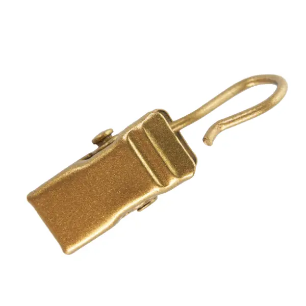 Крючок-зажим на кольцо ⌀ 20 мм для штор на штанговый карниз 3 см цвет золото матовое 10 шт.