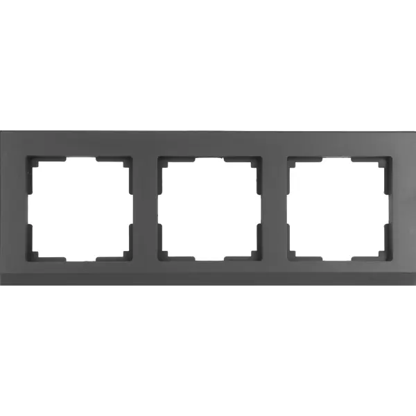 Рамка для розеток и выключателей Werkel Stark 3 поста, цвет чёрный матовый встраиваемый светильник stark gu10 1x50вт ip 65 dl083 01 gu10 rd w
