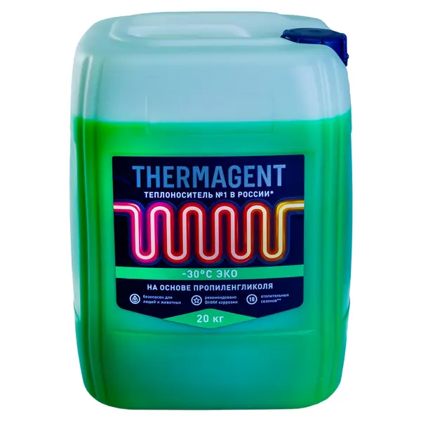 Теплоноситель Thermagent Эко 914699 -30°C 20 кг пропиленгликоль теплоноситель thermagent 910231 65°c 10 кг этиленгликоль концентрат