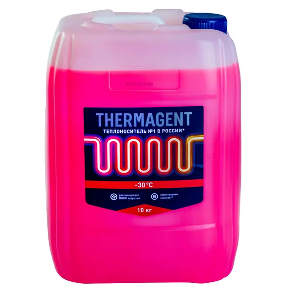 Теплоноситель Thermagent 910265 -30°C 10 кг этиленгликоль теплоноситель для систем отопления этиленгликоль 20 кг в закрытую систему горюч nixiegel 0 08 0011