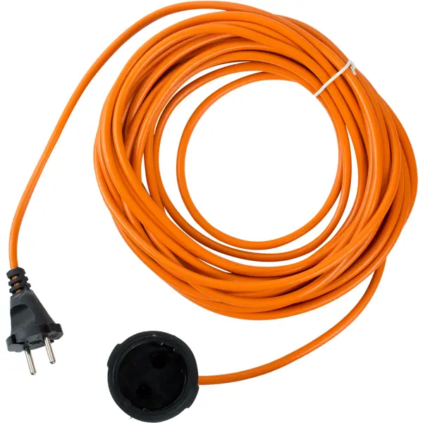 Удлинитель-шнур садовый 1 розетка без заземления 2х0.75 мм 10 м цвет оранжевый катушка для смотки кабеля защита про черно оранжевый