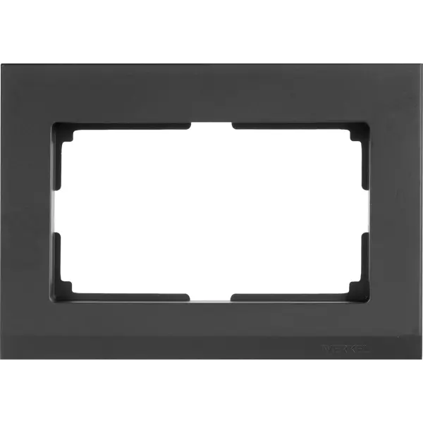Рамка для двойных розеток Werkel Stark, цвет чёрный матовый рамка для розеток и выключателей werkel stark 1 пост чёрный матовый