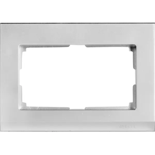 Рамка для двойных розеток Werkel Stark, цвет серебряный суппорт для 3 розеток экопласт