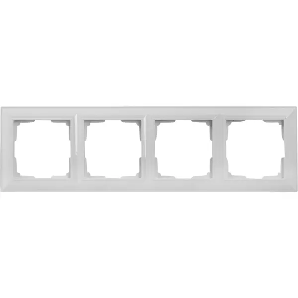 Рамка для розеток и выключателей Werkel Fiore 4 поста, цвет белый рамка для розеток и выключателей эра 12 5004 01 4 поста белый