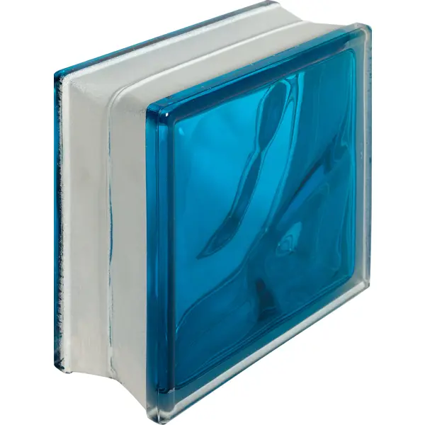Стеклоблок Богема Волна цвет ярко-синий стеклоблок богема волна окрашенный в массе голубой
