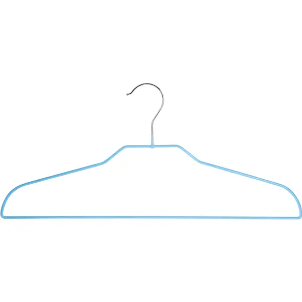 Вешалка для одежды 40x18.5x2.5 см ПВХ цвет голубой вешалка плечики 44 см 4 шт с петлей для вторых плечиков флок серая household