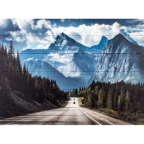 Картина на досках «Горы» 60х80 см медной горы хозяйка сказы бажов п п