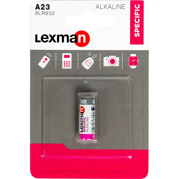 Батарейка Lexman A23 алкалиновая 1 шт. батарейка алкалиновая lexman lr6 аа 4 шт