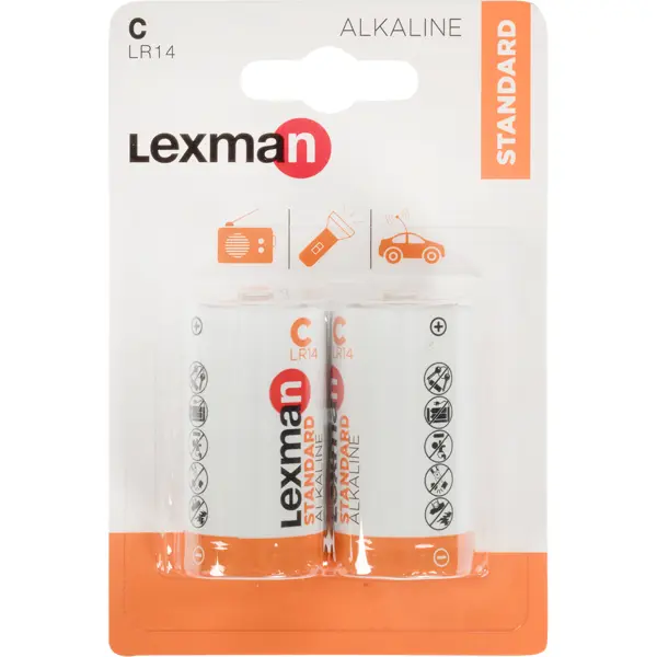 Батарейка Lexman C (LR14) алкалиновая 2 шт. батарейка алкалиновая космос lr14 упаковка 2 шт