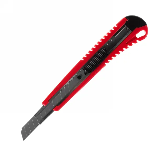 Нож 9 мм металлическая направляющая, пластиковая ручка нож строительный двухкомпонентный выдвижное лезвие 25 мм усиленный металлическая направляющая matrix 78959