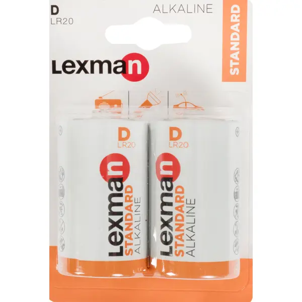 Батарейка алкалиновая D/LR20 2 шт. батарейка lexman standard aa lr6 алкалиновая 2 шт