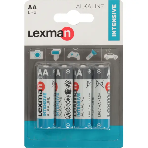 Батарейка Lexman Intensive AA (LR6) алкалиновая 4 шт. батарейка lexman c lr14 алкалиновая 2 шт