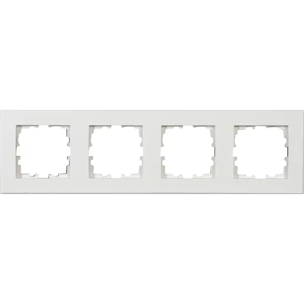 Рамка для розеток и выключателей Lexman Виктория плоская 4 поста цвет белый рамка для розеток и выключателей lexman виктория плоская 2 поста белый