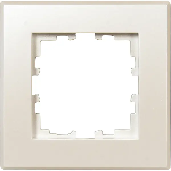 Рамка для розеток и выключателей Lexman Виктория плоская 1 пост цвет жемчужно-белый матовый